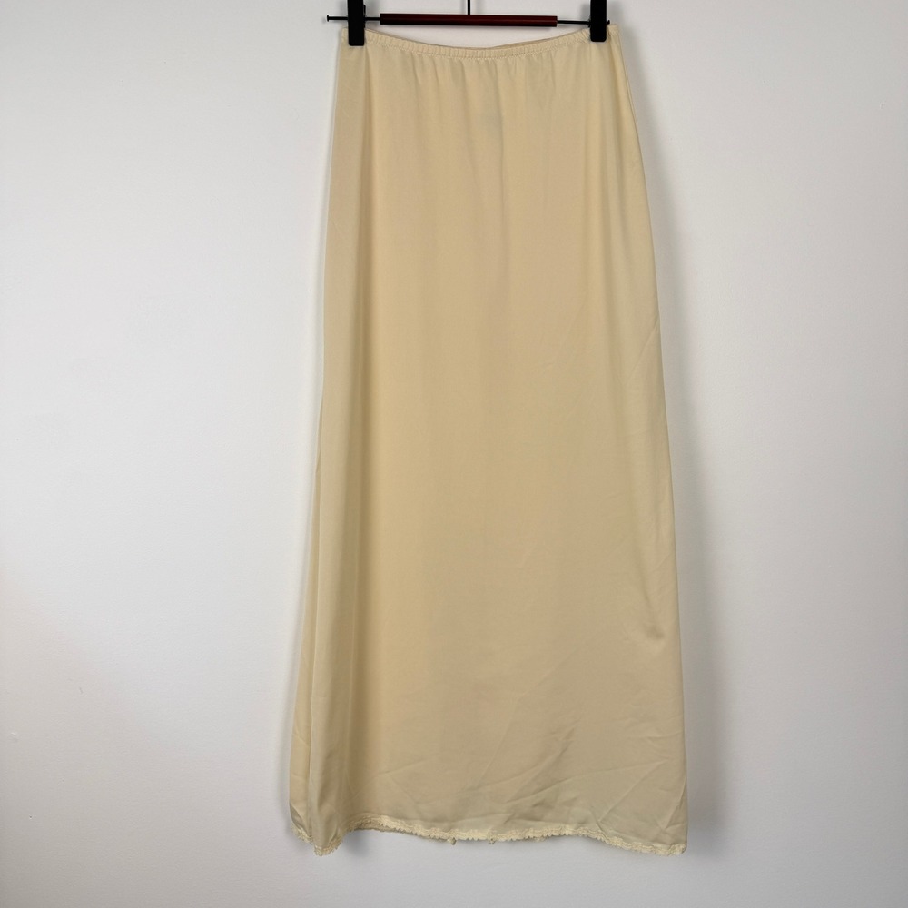 Vintage Olga Nylon Maxi Half Slip Women Small Cream Lace Trim